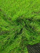 Metallic Fringe Eyelash / Feather - Lime Green / Gold - Embroidered Fabric with Hanging Details 2 Way Stretch By Yard