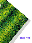 Holographic Snake Spandex - Lime Green - Poly Spandex Stretch  Snake Print Fabric By Yard