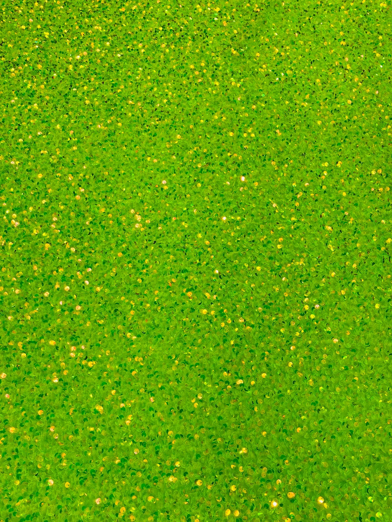 58/60" Velvet Sequins Stretch Fabric - Lime Green - Velvet Sequins 2 Way Stretch Sold By Yard