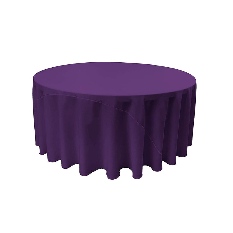 120" Solid Round Drape Tablecloth - 3 Part Stitched Round Full Table Cover Available in Different Sizes (84 Colors)