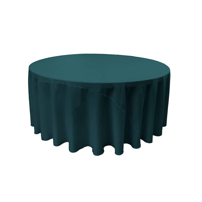 120" Solid Round Drape Tablecloth - 3 Part Stitched Round Full Table Cover Available in Different Sizes (84 Colors)