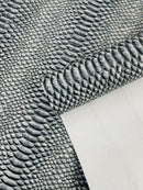 Shiny 3D Snake Embossed Vinyl Fabric By The Yard, 2 Tone Snake Skin Vinyl-faux Leather-3D Scales Vinyl Leather Upholstery