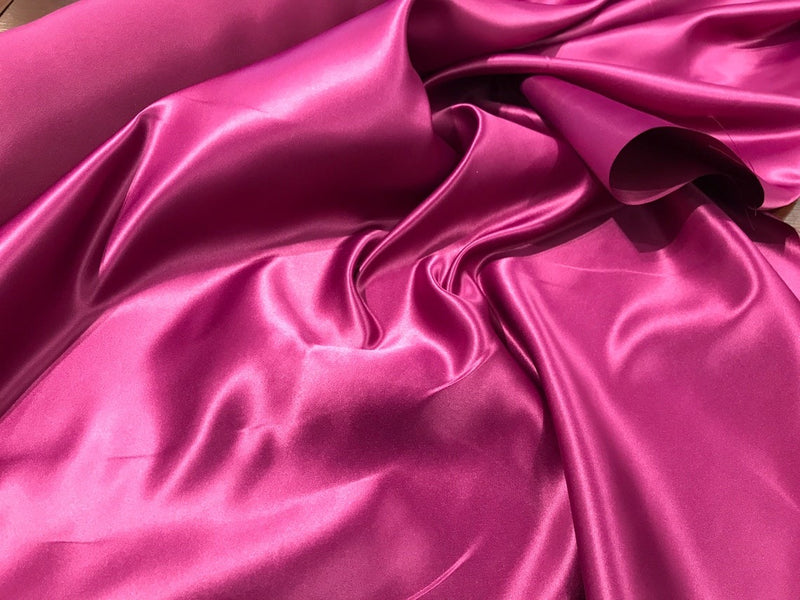 Matte L'Amour Satin - Magenta - (Peau de Soie) Duchess Fabric For Bridal, Bridesmaid Dress By Yard