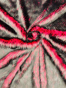 Husky Long Pile Fur Fabric - Magenta - Faux Husky Fur Fabric 2 Tone Shaggy Fur By Yard