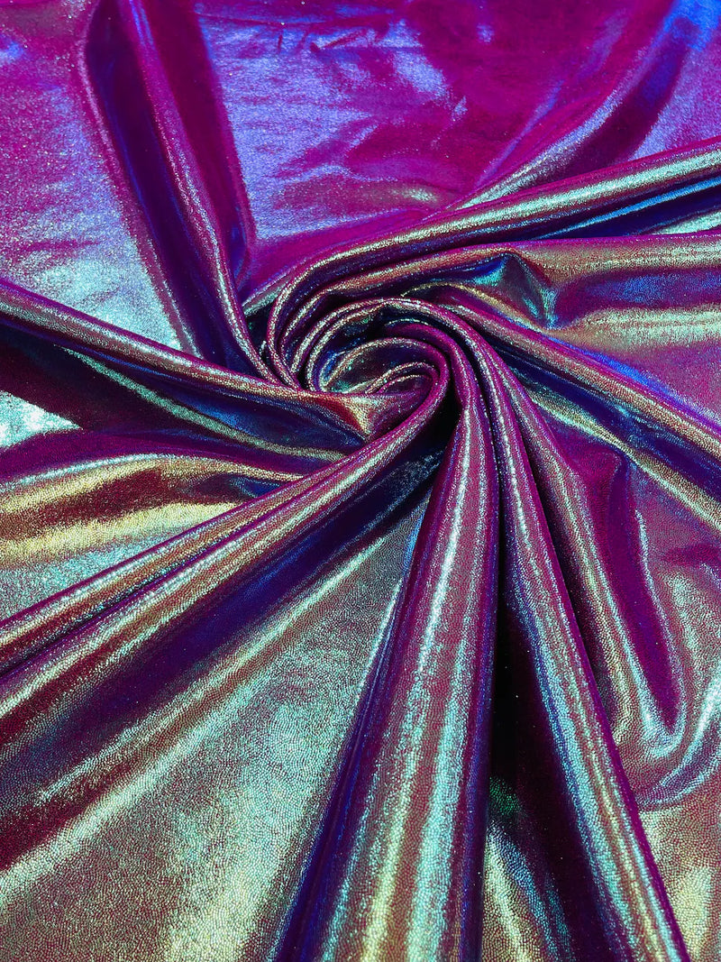 Mystique Spandex Foil Fabric - Magenta - Nylon/Spandex Iridescent Foggy Foil Fabric  4 Way Stretch 58/60" By Yard