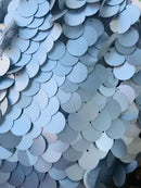 Round Sequins Fabric - 19mm Round Circle Shape Sequins Fabric By Yard (Pick Color)