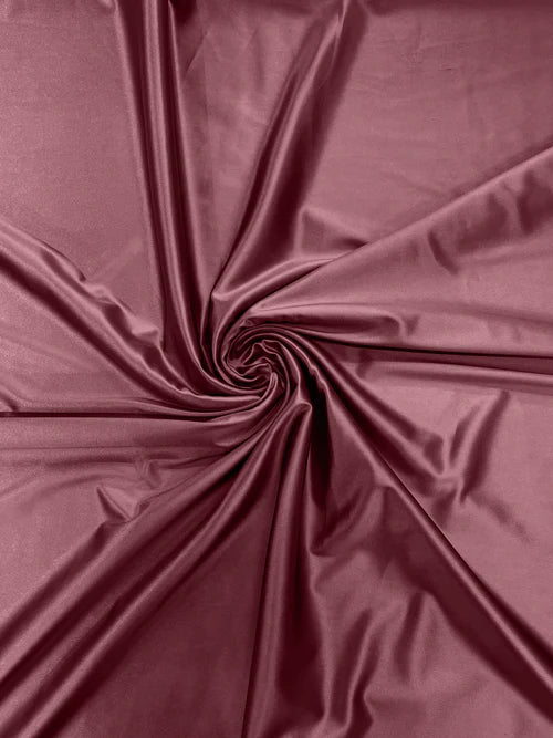 60" Shiny Heavy Satin Fabric - Mauve - Stretch Satin Shiny Heavy Fabric Sold By Yard