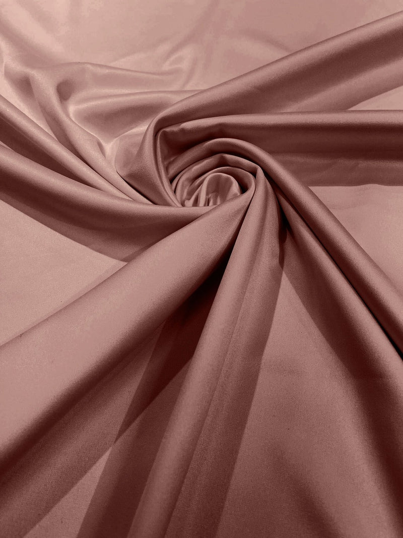 Matte L'Amour Stretch Satin - Mauve - Stretch Satin Fabric For Bridal, Prom Dress Sold By Yard