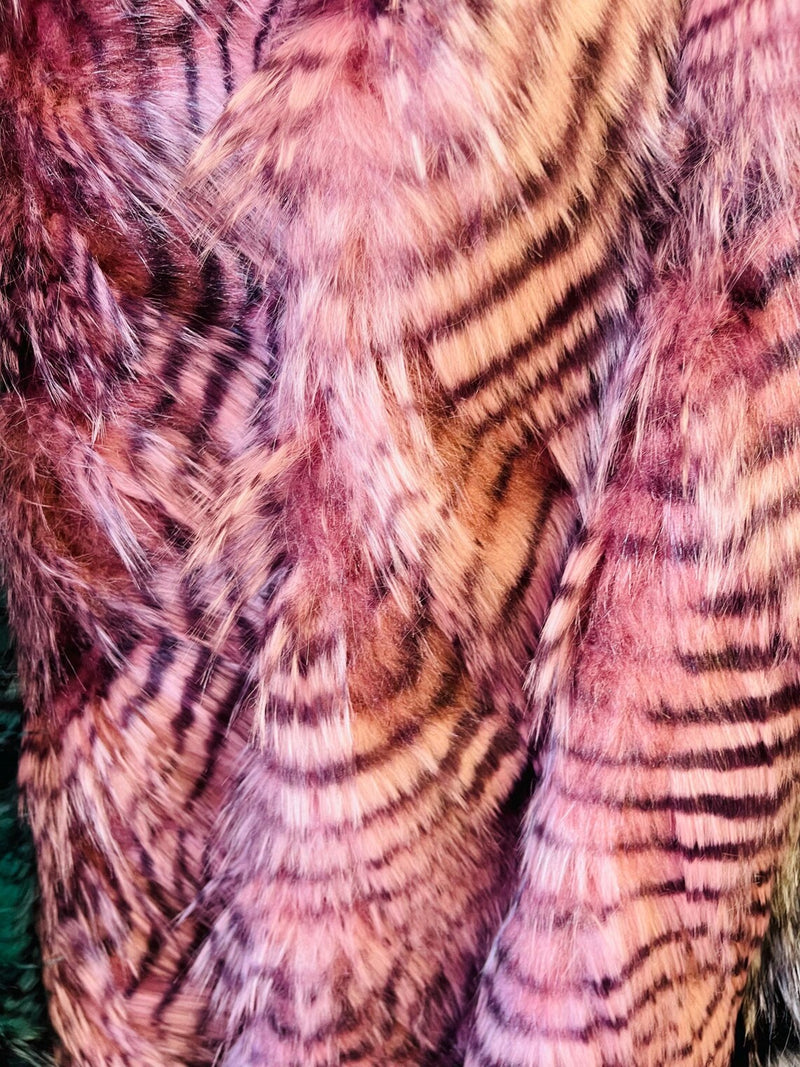 60" Feather Shaggy Faux Fur - Mauve / Dusty Rose - Soft Long Pile Thick Faux Fur Fabric By Yard