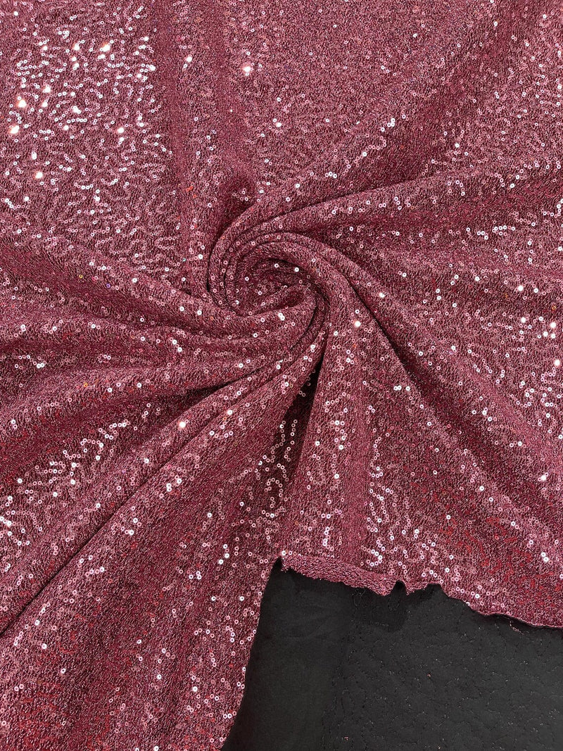 Lurex Stretch Fabric - Mauve - Shiny Metallic 4 Way Stretch Sequins Lurex Spandex Fabric by Yard