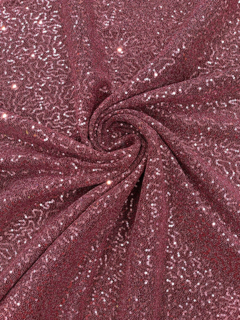 Lurex Stretch Fabric - Mauve - Shiny Metallic 4 Way Stretch Sequins Lurex Spandex Fabric by Yard