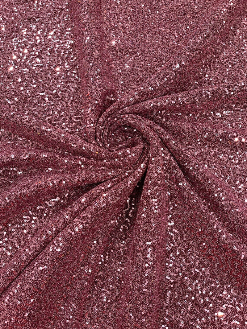 Lurex Stretch Fabric - Mauve - Shiny Metallic 4 Way Stretch Sequins Lurex Spandex Fabric by Yard