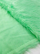 60" Solid Shaggy Faux Fur - Mint - Long Pile Luxury Shaggy Soft Faux Fur Fabric By Yard