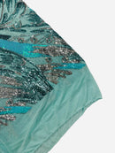 Olivia Sequins Design - Mint / Aqua / Silver - 4 Way Stretch Multi Color Sequin Fabric on Mesh Sold By Yard