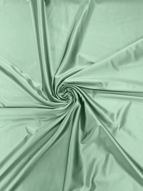 60" Shiny Heavy Satin Fabric - Mint - Stretch Satin Shiny Heavy Fabric Sold By Yard