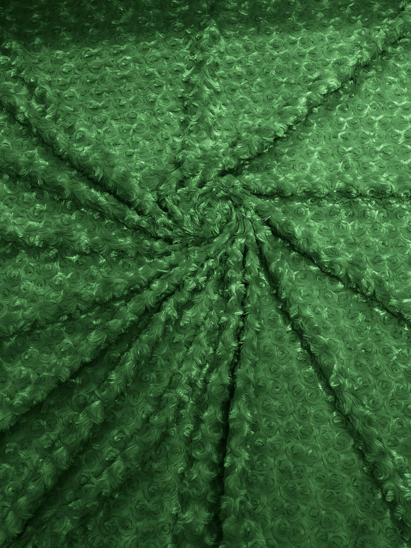 Minky Rose Swirl Fabric - Mint - 58" Blossom Ball Rosebud Plush Fur Soft Fabric By Yard