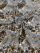 Mixed Animal Print Velboa Faux Fur - Fancy Mixed Animal Print Velboa Faux Fur Fabric By Yard