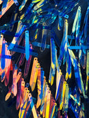 Sword Sequins Fabric - Shiny Sword Shape Sequins Fabric Sold By Yard (Pick Color)