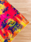 Crocodile Print Spandex Fabric - Multi-Color A - Metallic 4 Way Stretch Animal Print Fabric By Yard