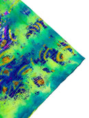 Crocodile Print Spandex Fabric - Multi-Color B - Metallic 4 Way Stretch Animal Print Fabric By Yard