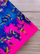 Crocodile Print Spandex Fabric - Multi-Color C - Metallic 4 Way Stretch Animal Print Fabric By Yard