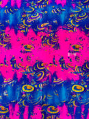 Crocodile Print Spandex Fabric - Multi-Color C - Metallic 4 Way Stretch Animal Print Fabric By Yard