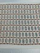 Geometric Stretch Sequin - Multi-Color Gold - Fancy Gem Design on Mesh By Yard