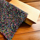 58/60" Velvet Sequins Stretch Fabric - Multi-Color on Black - Velvet Sequins 2 Way Stretch By Yard