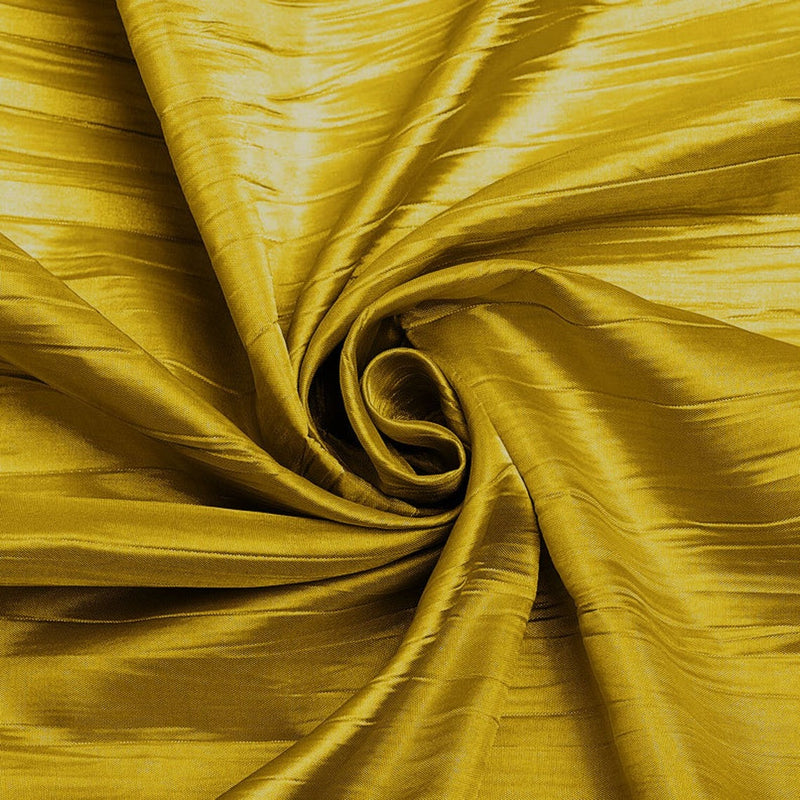 Crushed Taffeta Fabric - Mustard - 54" Wide Crushed Taffeta Creased Fabric Sold by Yard