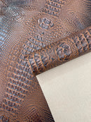 Z Faux Crocodile Vinyl Leather Upholstery Fabric By Yard, Big 3D Crocodile Vinyl Fabric Faux Fake Leather Purses Shoes Wallet