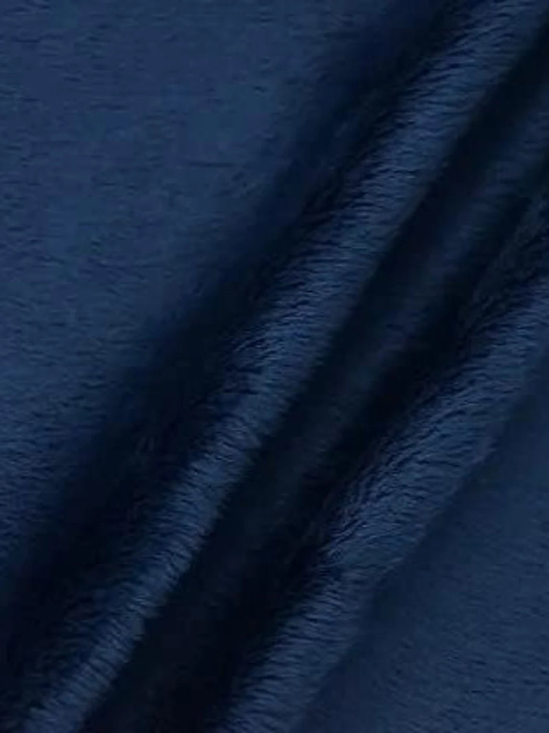 Soft Minky Faux Fur 3.mm Fabric - Navy Blue - 60" Soft Minky Blanket Fabric by the Yard