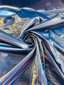 Shiny Latex Stretch Vinyl - Navy Blue - 4 Way Stretch Milliskin Vinyl Spandex Latex Fabric by Yard