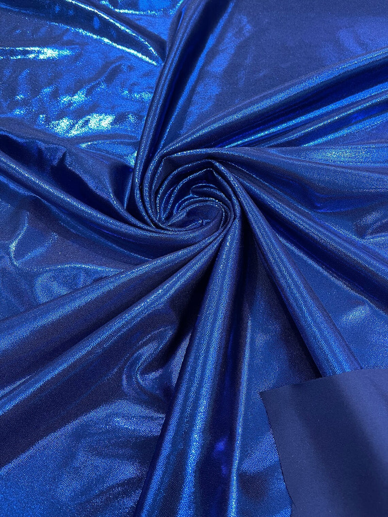 Mystique Spandex Foil Fabric - Navy Blue - Nylon/Spandex Iridescent Foggy Foil Fabric  4 Way Stretch 58/60" By Yard