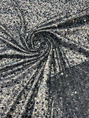 Pearl Sequins Heavy Fabric - Navy Blue - Heavy Duty Handmade Embroidery Lace Sequins By Yard