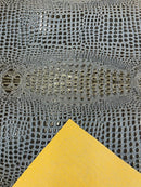 Faux Gator Print Vinyl Fabric - Navy Blue - High Quality Faux Animal Skin Vinyl Sold by Yard