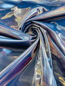 Shiny Latex Stretch Vinyl - Navy Blue - 4 Way Stretch Milliskin Vinyl Spandex Latex Fabric by Yard