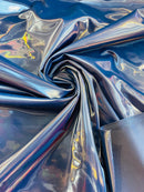 Shiny Latex Stretch Vinyl - Navy Blue - 4 Way Stretch Milliskin Vinyl Spandex Latex Fabric by Yard
