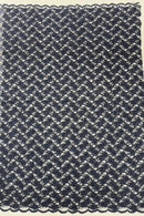 Pearls and Sequins Floral Fabric - Navy Blue - Embroidered Beaded Sequins Fabric Lace By Yard