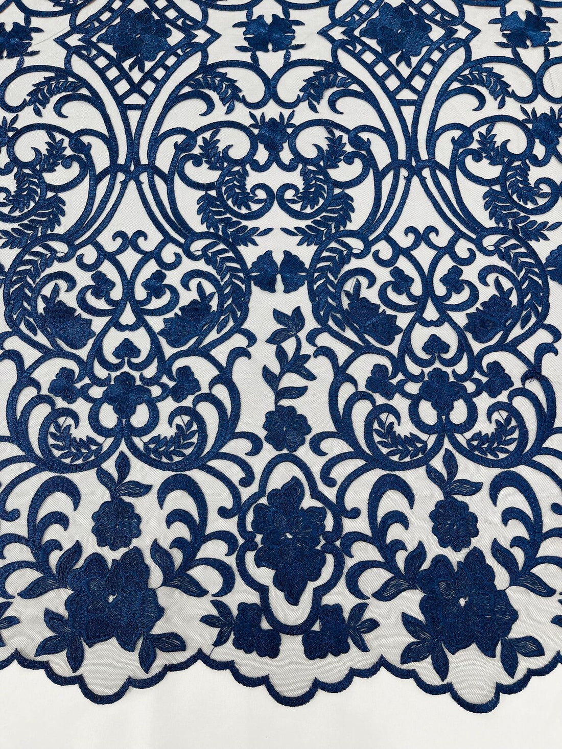 midnight blue lace fabric