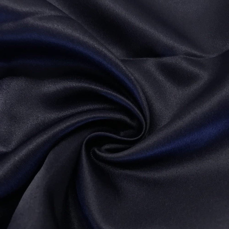 Matte L'Amour Satin - Navy Blue - (Peau de Soie) Duchess Fabric For Bridal, Bridesmaid Dress By Yard