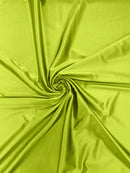 60" Shiny Heavy Satin Fabric - Neon Lime Green - Stretch Satin Shiny Heavy Fabric Sold By Yard
