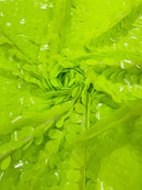 Oval Jumbo Paillette Sequins - Neon Lime Green - Big Oval Paillette Sequins Design Fabric By Yard