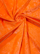 Foggy Foil Velvet Fabric - Neon Orange -  Oil Slick 58/60" Stretch Foil Velvet Black Light Fabric By Yard