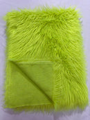 60" Solid Shaggy Faux Fur - Neon Yellow - Long Pile Luxury Shaggy Soft Faux Fur Fabric By Yard