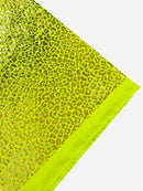 Cheetah Print Spandex Fabric - Neon Yellow -  4 Way Stretch Foil Spandex Fabric By Yard