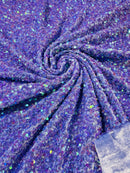 58/60" Velvet Sequins Stretch Fabric - New Lavender Iridescent - Velvet Sequins 2 Way Stretch Sold By Yard