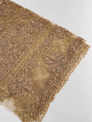 My Lady Beaded Fabric - Nude - Damask Beaded Sequins Embroidered Fabric By Yard