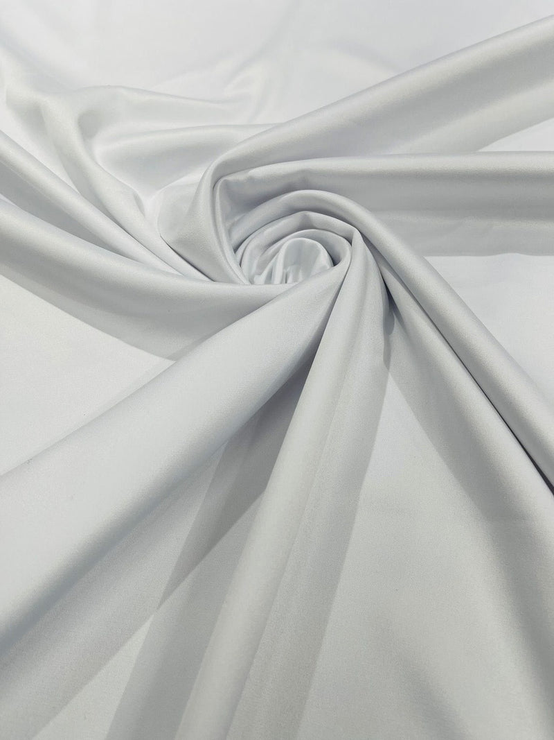 Matte L'Amour Stretch Satin - Off-White - Stretch Satin Fabric For Bridal, Prom Dress Sold By Yard