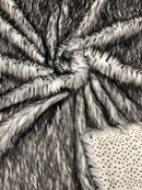 Husky Long Pile Fur Fabric - Off-White - Faux Husky Fur Fabric 2 Tone Shaggy Fur By Yard