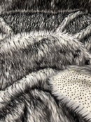 Husky Long Pile Fur Fabric - Off-White - Faux Husky Fur Fabric 2 Tone Shaggy Fur By Yard